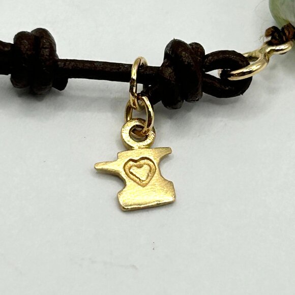 7.5" Chrysoprase Bracelet with a Natural Pearl and 14k Gold Beads - Picture 5 of 7